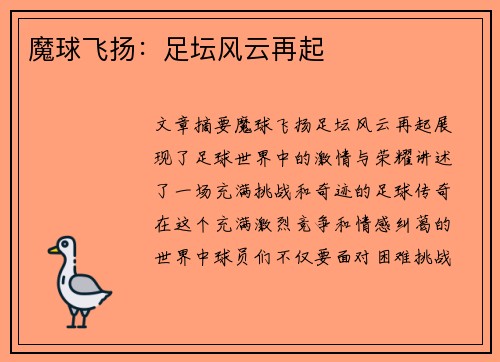 魔球飞扬：足坛风云再起